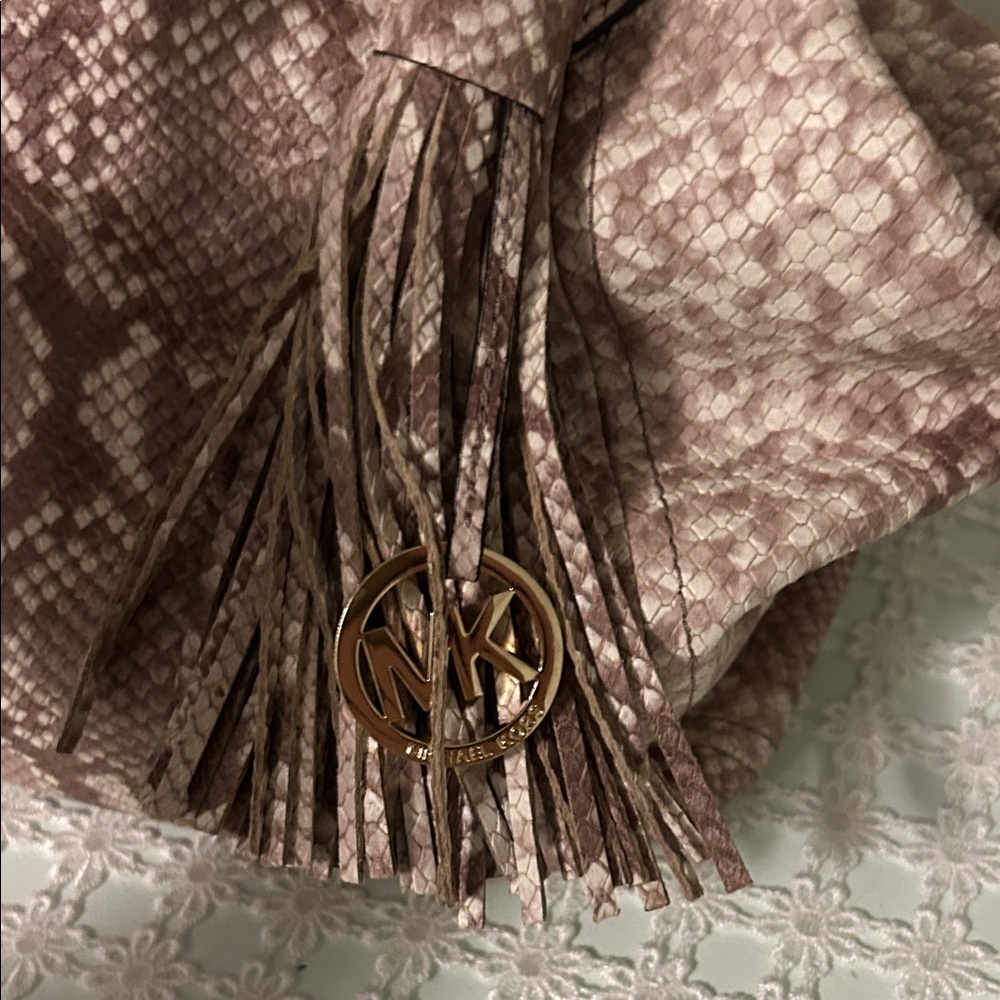 Michael Kors Pink Snake Print Shoulder Bag - Picture 2 of 3